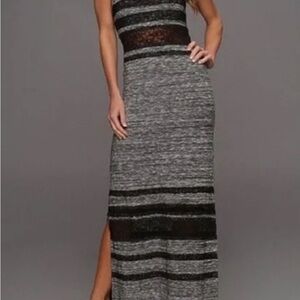 Free people Elegant Gray and Black Striped Women's Dress sz S